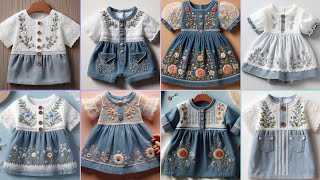 Hand Embroidery Baby Frock Design/Baby girl Summer dress design ideas 2025