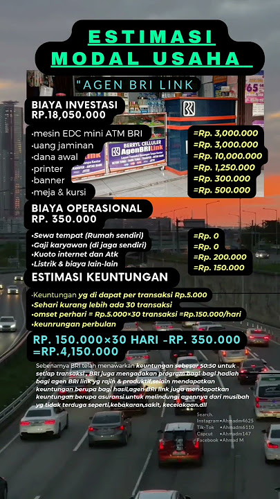 Rincian modal usaha agen BRI link!!!#idebisnis #modalusaha #pengusaha #estimasi