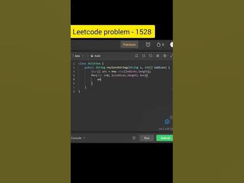 Leetcode problem - 1528 Shuffle String #leetcode #java #shorts - YouTube