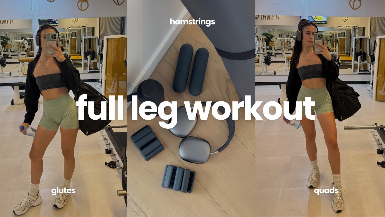 Full Leg Day Workout | glutes, hamstrings + quads workout - YouTube