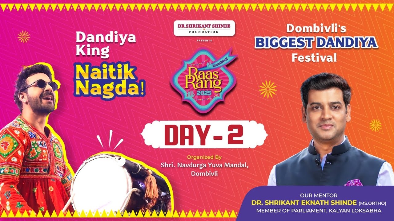 LIVE | Raas Rang Dombivli 2025 | Day 02 | Naitik Nagda | Navratri 