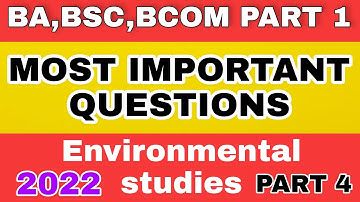 Ba,bsc,bcom environmental studies part 4 most important questions | Ccsu exam 2022#exam #ccsu #study