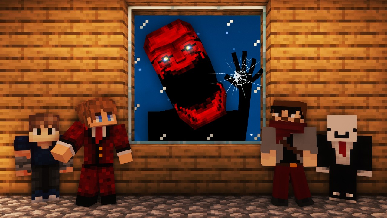 4 Idiots Survive A Haunted Mask In Minecraft…