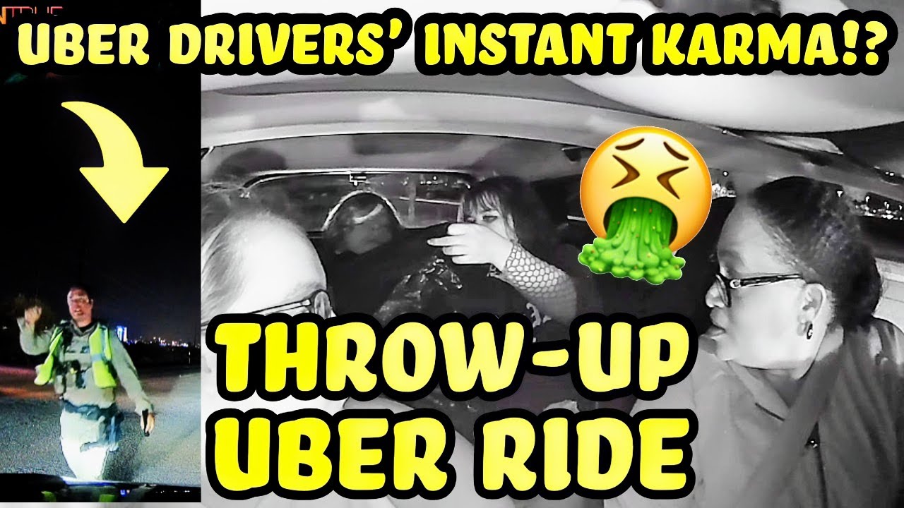 Drivers' Instant Karma Throw up Uber Ride #uberdriver #dashcam - YouTube