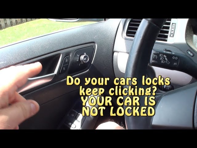 Rear door lock. 3 loud clicks. Will not lock.