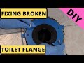 DIY. How Fix Broken Toilet or Closet Flange. Toilet Wobbles!