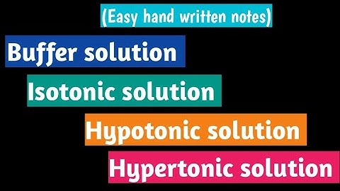 Buffer and isotonic solution
