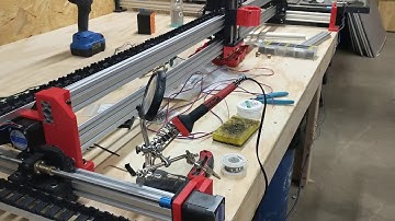 first gcode on the 3d printed cnc router, (test):)