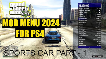 GTA 5 Mod menu All Sports Car of PS4 | Wildemodz Mod Menu on ps4 jailbreak