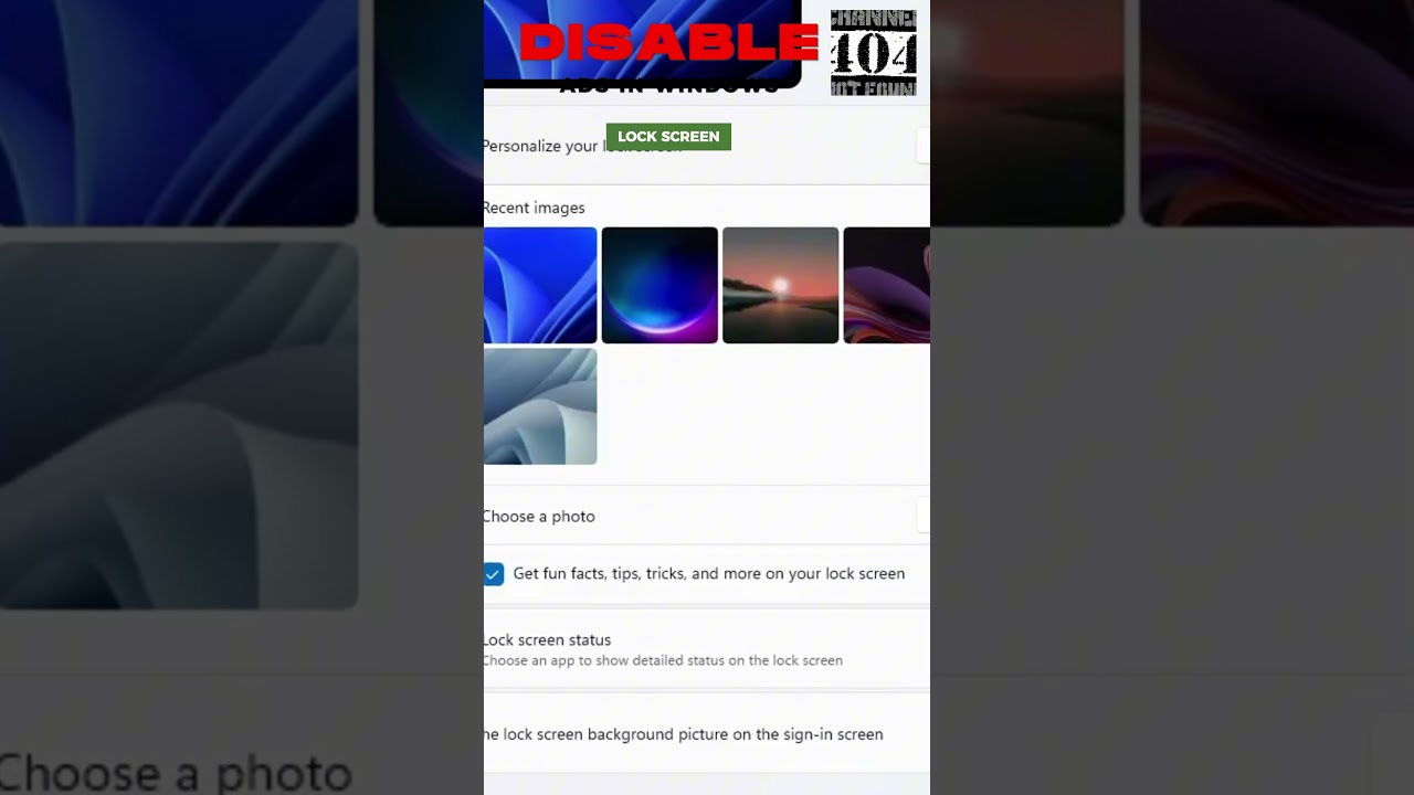 How to DISABLE ads in windows LOCK SCREEN | 