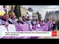 Trade Union Members Protest For Higher Wages In Sofia, Bulgaria