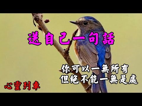 【心靈列車 】 送自己一句話：你可以一無所有，但絕不能一無是處。長得漂亮是優勢，活得漂亮是本事。     活在昨天的人失去過去，活在明天的人失去未來，活在今天的人擁有過去和未來。