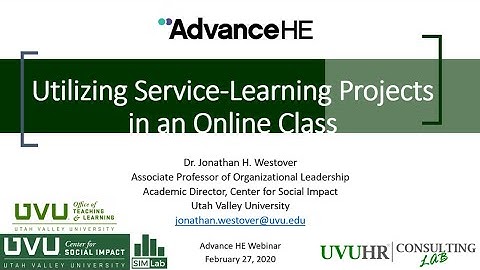 Advance HE Webinar: "Utilizing Service-Learning Projects in an Online Class"