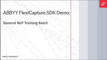 ABBYY FlexiCapture SDK Demo: Generating a General NLP Training Batch