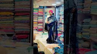 Saree Nevi Blue C Cons Net Desiner Full Long Pallu