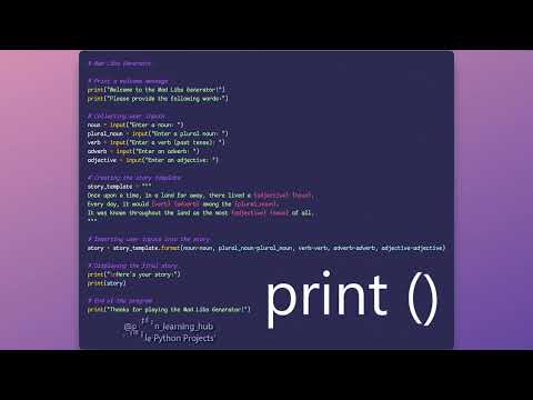 Simple Python Project 'Mad Libs Generator'!