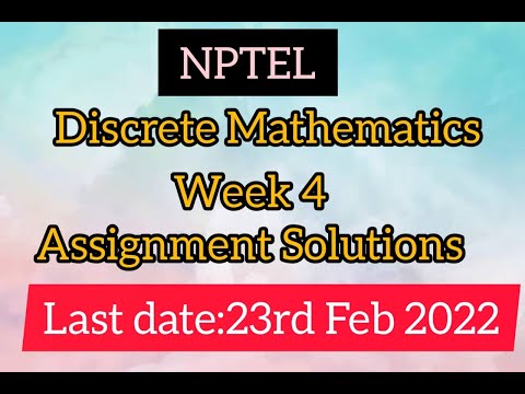 NPTEL||DISCRETE MATHEMATICS||WEEK 4||ASSIGNMENT SOLUTIONS||CSIT_CODING||LAST DATE:23 FEB 2022