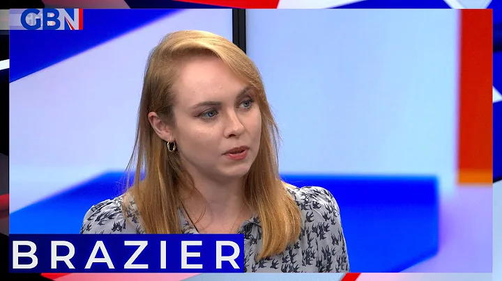 Political commentator Emma Webb reacts following a...