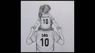 Fathers Day Special pencil Drawing Tutorial | Father and daughter sketch #shorts #fathersday