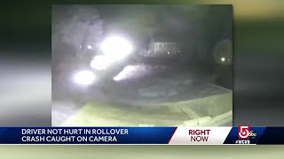 VIDEO: Driver miraculously unharmed in rollover crash
