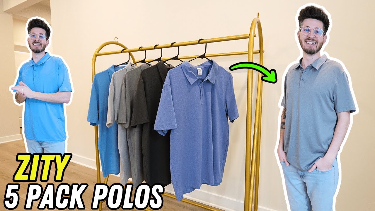 Zity 5 Pack Men's Polo Shirts Size Guide & Full Review