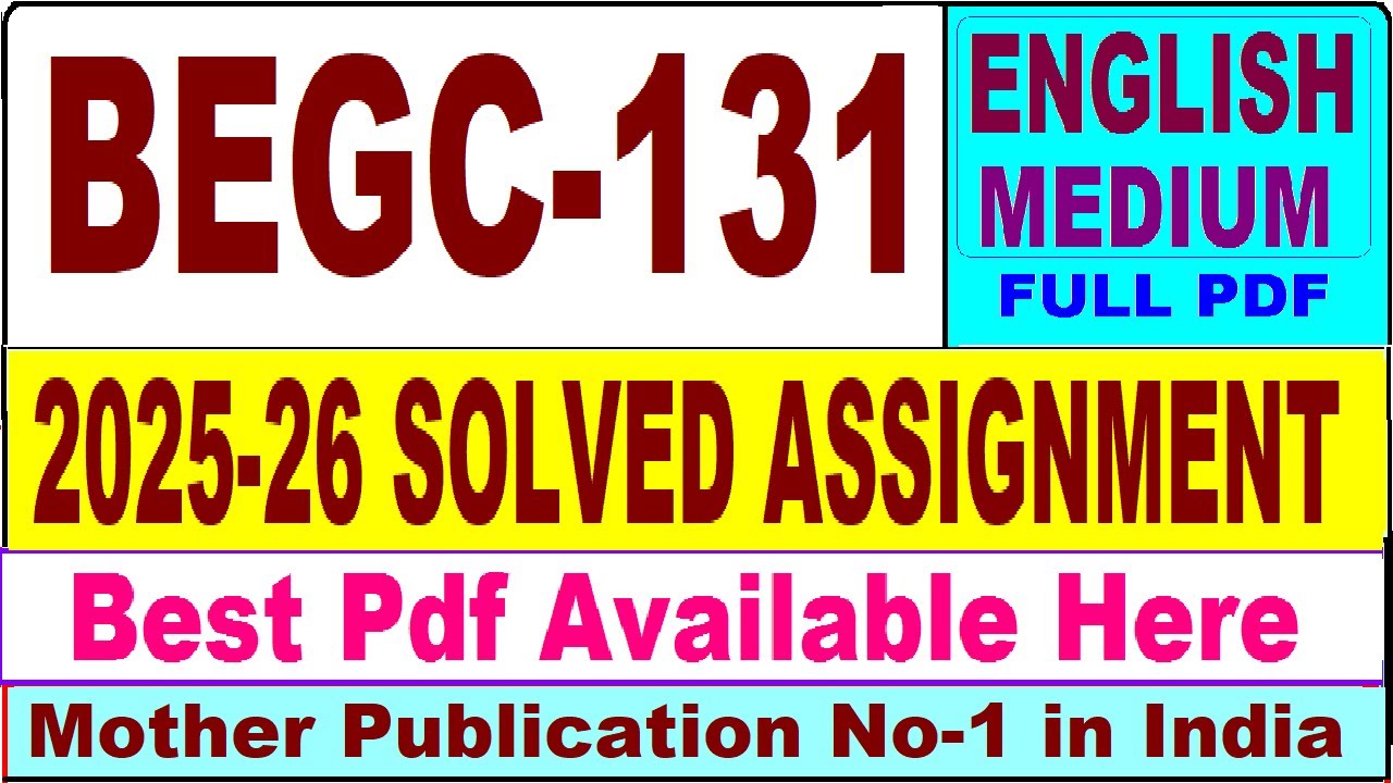 BEGC 131 solved assignment 2025-26 || begc 131 solved assignment 2026 in English || ignou begc131