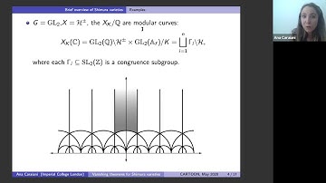 Ana Caraiani - Vanishing theorems for the cohomology of Shimura varieties - CARTOON Conference