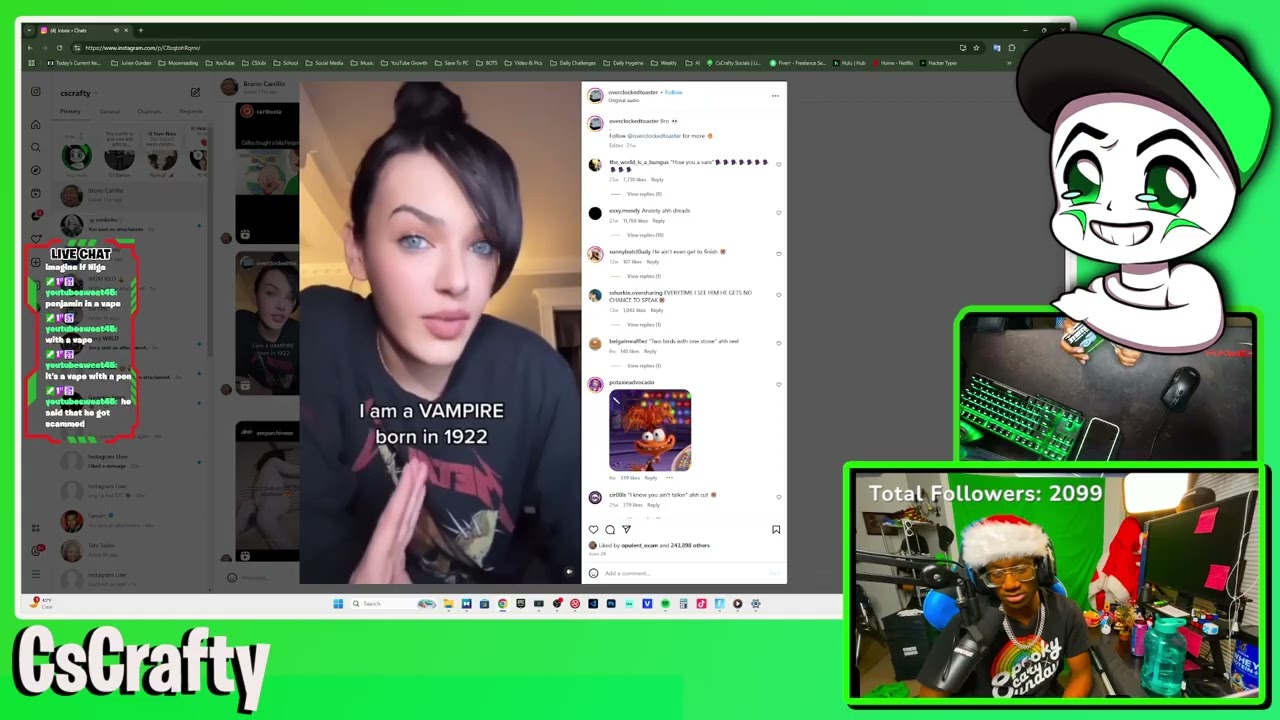 CsCrafty reacts to more Instagram videos from Youtubesweat45