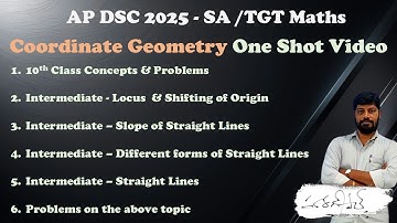 AP DSC 2025 - SA /TGT Maths -Coordinate Geometry One Shot Video