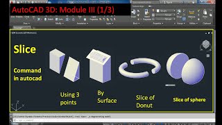 How to use Slice command in autocad, cut any 3d object by a plane
