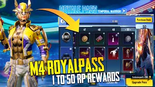 C1S2 M4 ROYAL PASS 1 TO 50RP REWARDS ARE HERE | SEASON 22 ROYAL PASS PUBG | M4 ROYAL PASS RP REWARDS