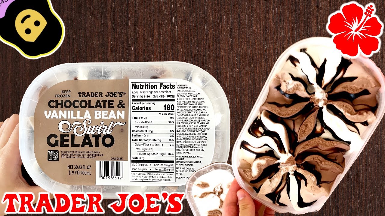 🇮🇹 Chocolate & Vanilla Bean Swirl Gelato Trader Joe’s Product Review YouTube