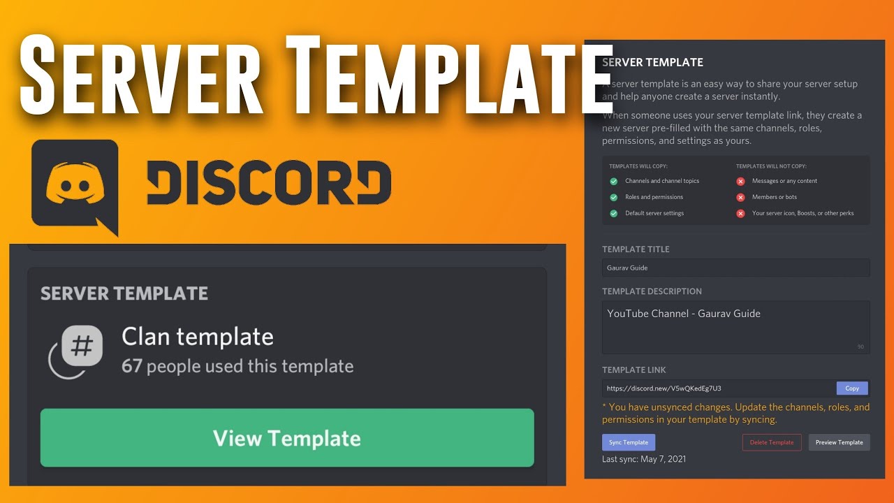 Create & Use Server Template Discord Server | Make Your Server Template ...