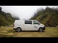 Iceland road trip  van life in easy fun wv transporter camper