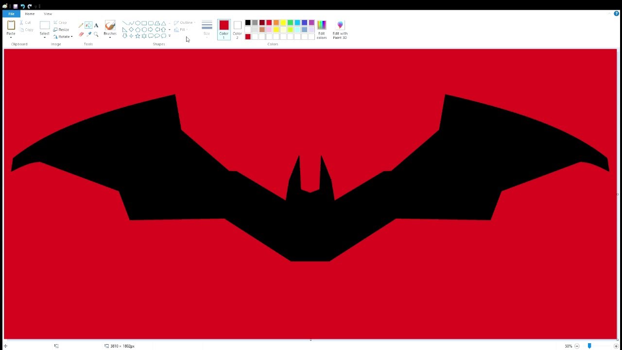 How to draw THE BATMAN logo ( 2022 Film ) ? using MS Paint | How to draw  on your computer - YouTube