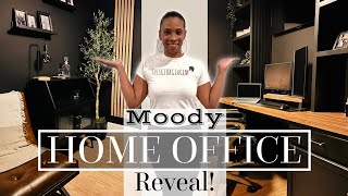 MODERN and MOODY office build part 2 | Full Home Office Tour 2023 | House to Home Update