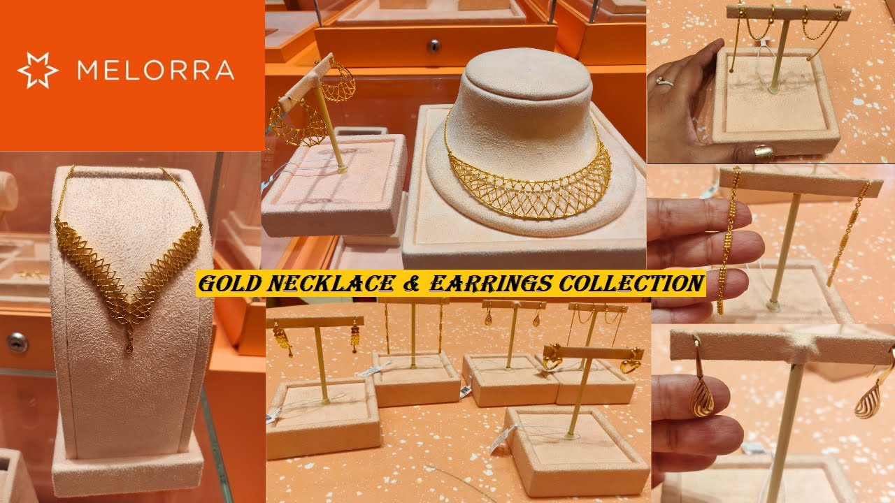 Beautiful Gold Earrings  Necklaces from MELORRA with Weight  Price Unique  Trendy Design