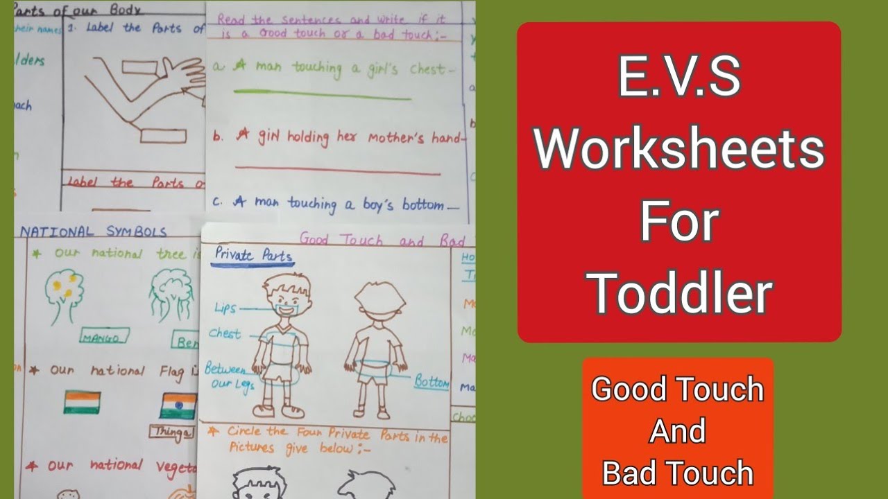 E.V.S Worksheets for Kids| Good Touch Or Bad Touch Knowledge ...