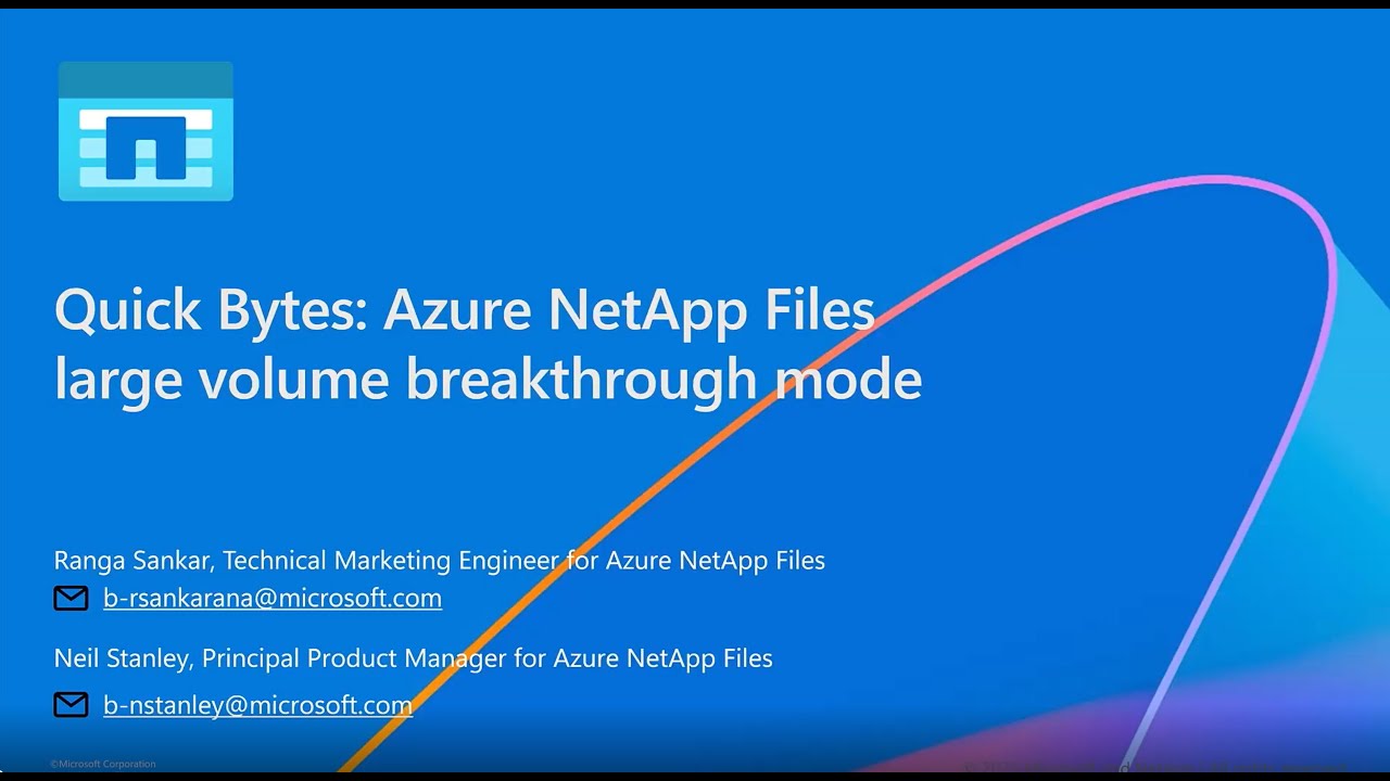 Quick Bytes: Azure NetApp Files large volume breakthrough mode - YouTube