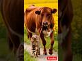 Cow And Cat Funny Video Trending Shorts Cat Animal Cow Hamba