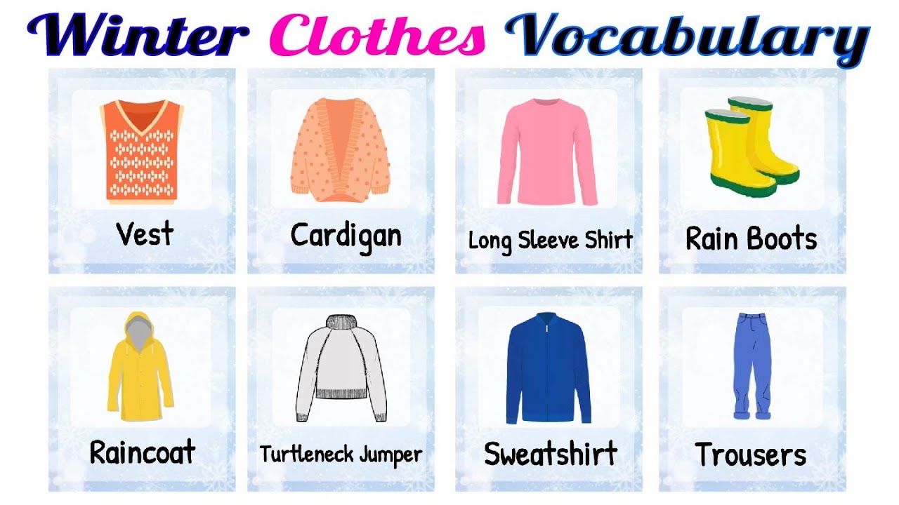 Winter clothes vocabulary Listen And Practice #learnenglish 