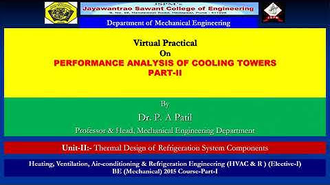 Experiment No 1B Performance Analysis of Cooling Tower (Part-II)
