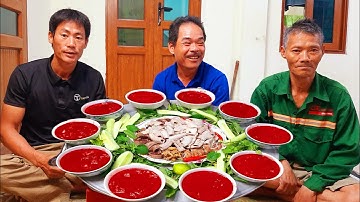 Thánh Ăn Tiết Canh.Làm Một Mâm Lòng Lợn Tiết Canh Cùng Anh Em Ăn Sáng | Biển Nguyễn ngọc NB.