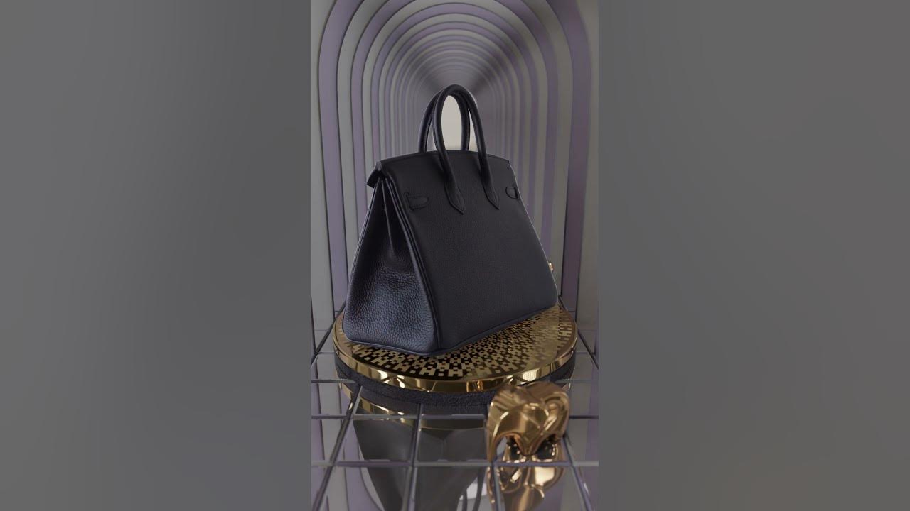 Hermes Birkin 25 Black Bag Gold Hardware Togo Leather • MIGHTYCHIC • 