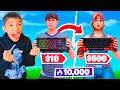 13 Year Old Uses Bugha's Cheap $10 Keyboard VS Clix's Expensive $500 Keyboard To Play Fortnite!