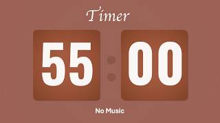 55 Minute Study Countdown Timer | Dark Brown Aesthetic 🍄‍🟫| Cute Alarm | No Music