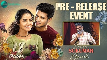 Sukumar Speech at 18 Pages Pre-Release Event | Nikhil, Anupama | Zee Cinemalu