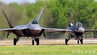 2023 USAF F-22 and F-16 Viper Joint Demo + Heritage Flight - Defenders of Liberty Airshow - Day 1