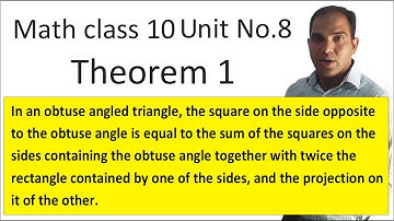 Theorem 8.1 class 10 | Projection of a Side of a Triangle Theorems | Mathematics Class 10 | Mathvbn