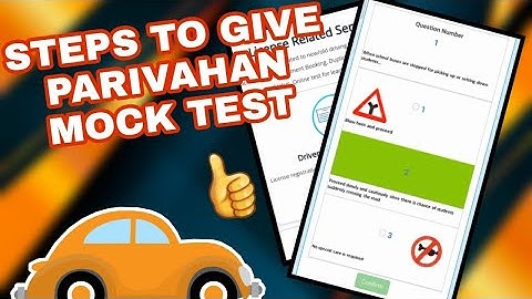 How to Give PARIVAHAN MOCK Tests? All Step wise Details👍
